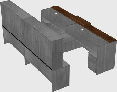 Shared u-shaped reception desks