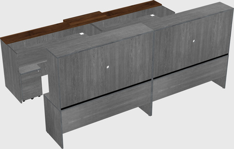 Shared u-shaped reception desks