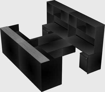Shared u-shaped reception desks