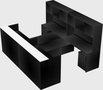 Shared u-shaped reception desks