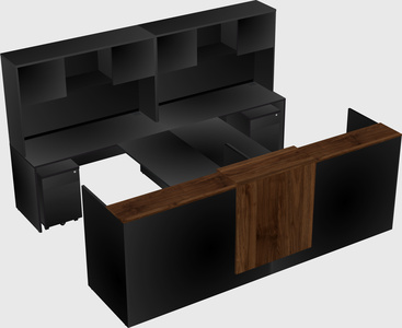 Shared u-shaped reception desks