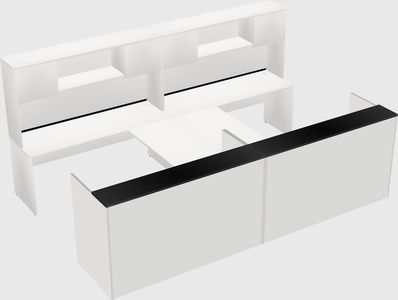 Shared u-shaped reception desks