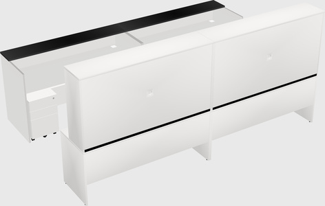 Shared u-shaped reception desks