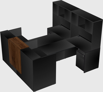 Shared u-shaped reception desks