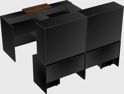 Shared u-shaped reception desks