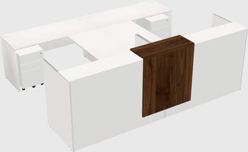 Shared u-shaped reception desks