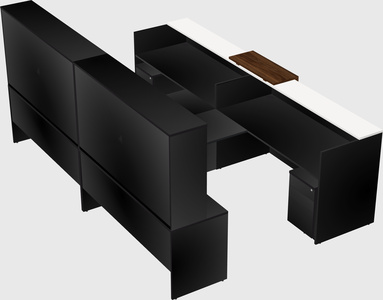 Shared u-shaped reception desks
