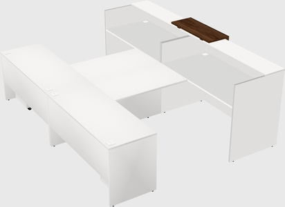 Shared u-shaped reception desks
