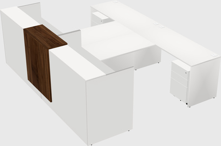 Shared u-shaped reception desks
