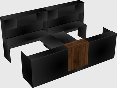 Shared u-shaped reception desks