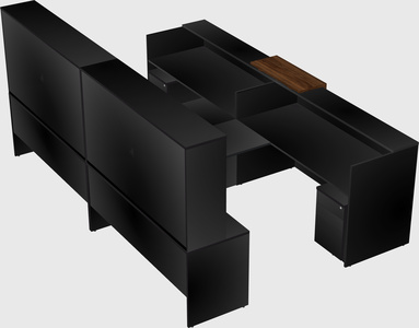 Shared u-shaped reception desks