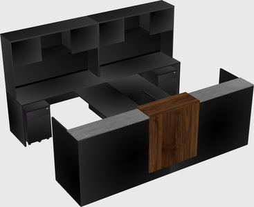 Shared u-shaped reception desks