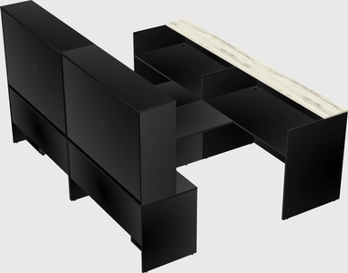 Shared u-shaped reception desks