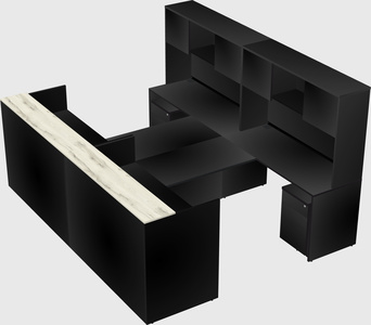 Shared u-shaped reception desks