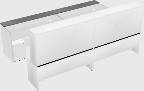 Shared u-shaped reception desks