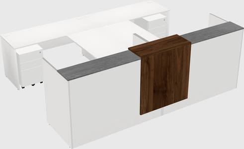 Shared u-shaped reception desks
