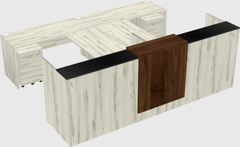 Shared u-shaped reception desks