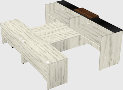 Shared u-shaped reception desks