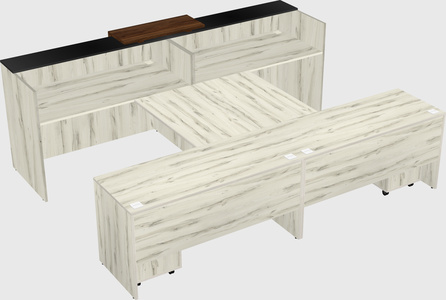Shared u-shaped reception desks
