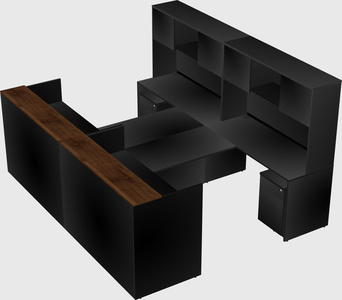 Shared u-shaped reception desks