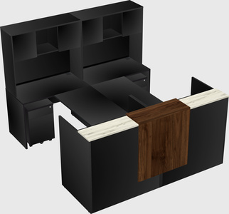 Shared u-shaped reception desks