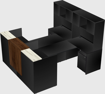 Shared u-shaped reception desks