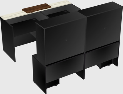 Shared u-shaped reception desks