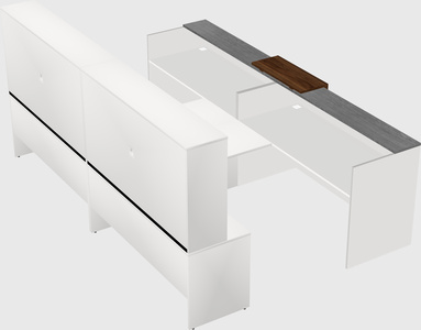 Shared u-shaped reception desks