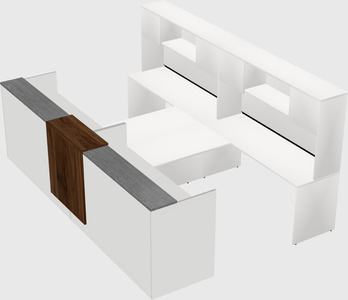 Shared u-shaped reception desks