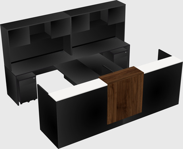 Shared u-shaped reception desks