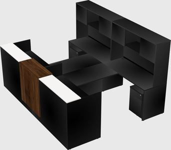 Shared u-shaped reception desks
