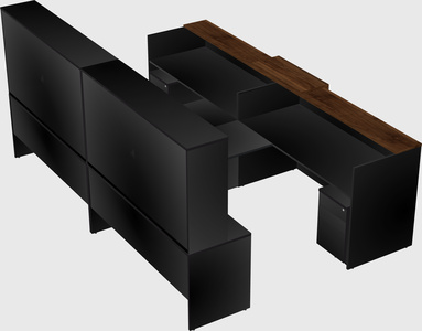 Shared u-shaped reception desks