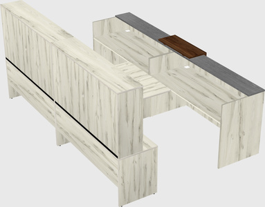Shared u-shaped reception desks