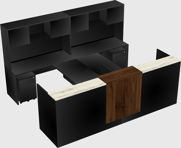 Shared u-shaped reception desks