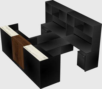 Shared u-shaped reception desks