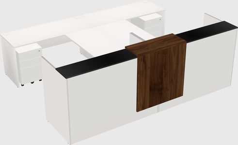Shared u-shaped reception desks