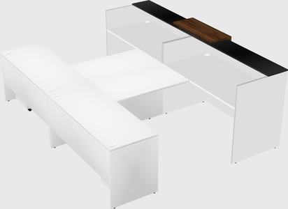 Shared u-shaped reception desks
