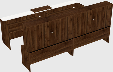 Shared u-shaped reception desks