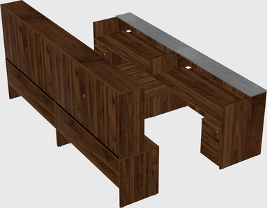 Shared u-shaped reception desks