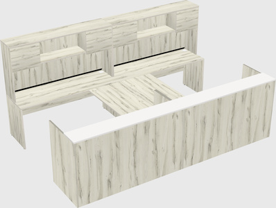 Shared u-shaped reception desks