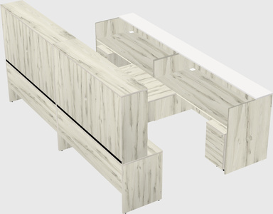 Shared u-shaped reception desks