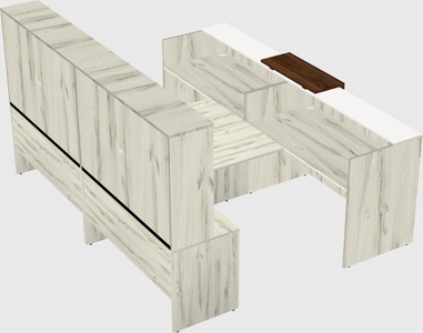 Shared u-shaped reception desks