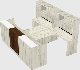 Shared u-shaped reception desks