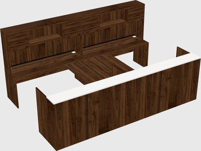 Shared u-shaped reception desks