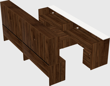 Shared u-shaped reception desks