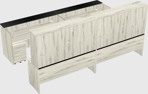 Shared u-shaped reception desks