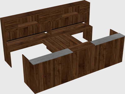 Shared u-shaped reception desks
