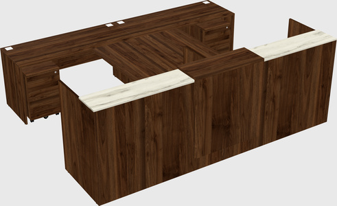 Shared u-shaped reception desks