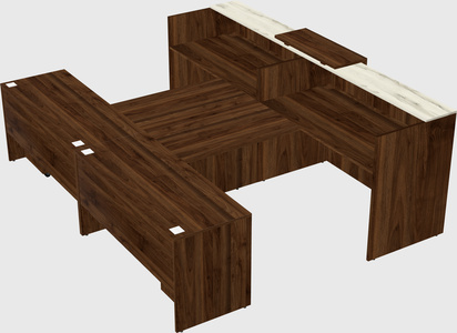 Shared u-shaped reception desks