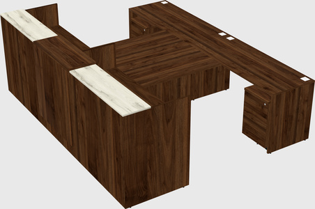 Shared u-shaped reception desks